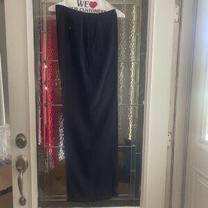 Women's Ann Taylor Loft Size 12 Lined Dress Pants Blue with Pinstripe Business